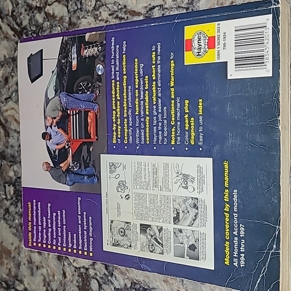 Hanes repair manual Honda Accord 1994 through 1997 all models - Picture 2 of 2
